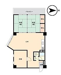 シーフィールドコーポ松原 3DKの間取図画像