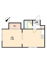 富士マンション暁 ワンルームの間取図画像