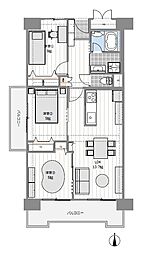 万葉ハイツ鶴見緑地 3LDKの間取図画像