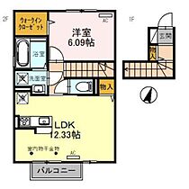 ＰＲＥＳＴＩＧＥ 202 ｜ 群馬県前橋市下小出町2丁目（賃貸アパート1LDK・2階・50.30㎡） その2