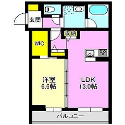 シャーメゾン表町 3階1LDKの間取り