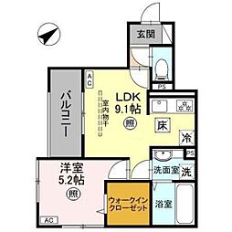 Ｌａ　Ｍａｉｓｏｎ　本町 101 1階1LDKの間取り
