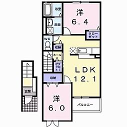 グランプラス 2LDKの間取図画像
