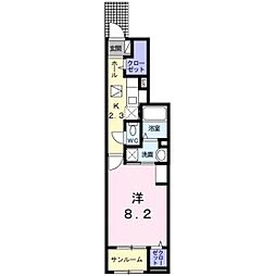 ステラノート 1Kの間取図画像