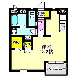 シャルール ワンルームの間取図画像
