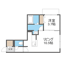 リーサ苗穂駅前 1階1LDKの間取り