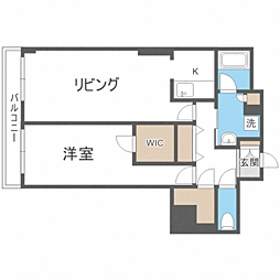 ビッグパレス南５条 10階1LDKの間取り