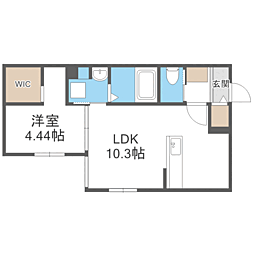 仮）アーバス南円山 4階1LDKの間取り