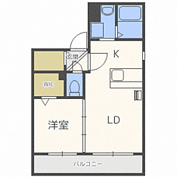 シェルピア24軒 1LDKの間取図画像