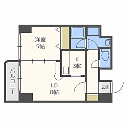 ブリッジひばりが丘 1LDKの間取図画像