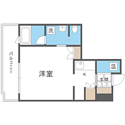 ラフィネタワー札幌南3条 1Kの間取図画像