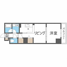 ビッグパレス南6条 1LDKの間取図画像