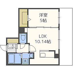 Lienマルヤマ 1LDKの間取図画像