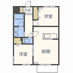 エヌモードN17 2LDKの間取図画像