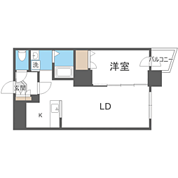 アルファスクエア北15条 1LDKの間取図画像