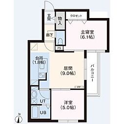 サクラガーデン北35 2LDKの間取図画像
