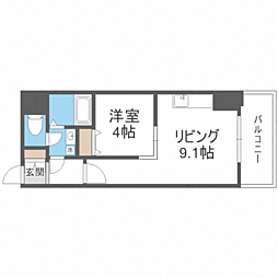 コートロティS15 1LDKの間取図画像