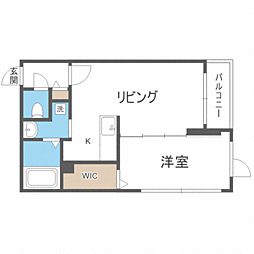 ビッグレジデンス中島公園 1LDKの間取図画像