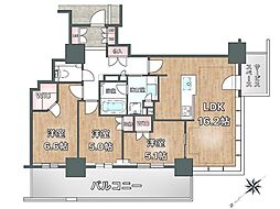 プラウドタワー平井 3LDKの間取図画像