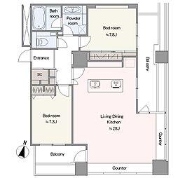 東京レジデンス 2LDKの間取図画像