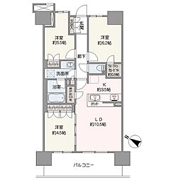 ザ・パークハウスオイコス赤羽志茂サードスクエア 3LDKの間取り