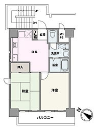 ブリリアンス日本橋浜町公園 2DKの間取り