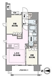 クリオラベルヴィ新御徒町 2LDKの間取図画像