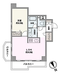 日本橋ニューシティダイヤモンドパレスA棟 1LDKの間取図画像