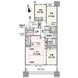 グランジオ武蔵野 3LDKの間取図画像