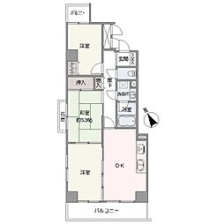 クリオ磯子壱番館 3DKの間取図画像