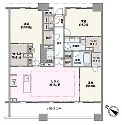 クリオレジダンス横濱ザ・マークス 3LDKの間取図画像