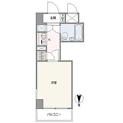 クリオ鶴見参番館 1Kの間取り