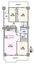 パークシティ溝の口B棟 3LDKの間取図画像