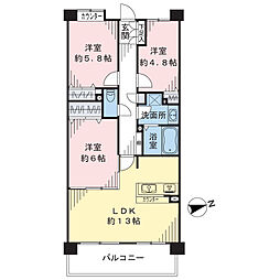 クリオ鶴見七番館 3LDKの間取図画像