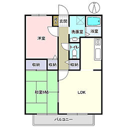 パークサイドアイリットC棟 2LDKの間取図画像