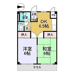 ロイヤルレジデンス清水公園 2DKの間取図画像