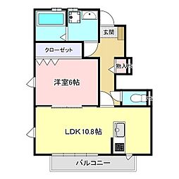 グランメール七光台 1LDKの間取図画像
