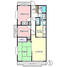 野田川間ガーデンハウス 3LDKの間取図画像