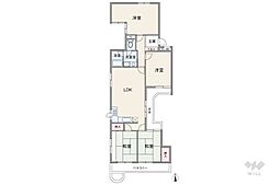 三旺マンション第二名東 4LDKの間取図画像