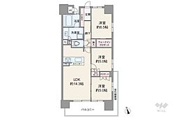プラセシオン千種自由ヶ丘 3LDKの間取図画像