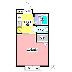 チェリーハイツ 1Kの間取図画像