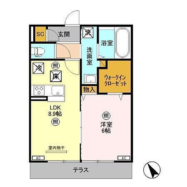 ＴＴ　Annex 102｜栃木県足利市福居町(賃貸アパート1LDK・1階・40.07㎡)の写真 その2
