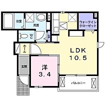 ディア　ベルジュII 104 ｜ 栃木県足利市中川町（賃貸アパート1LDK・1階・36.41㎡） その2