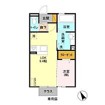 サンテ・キャトル 101 ｜ 栃木県足利市福富町（賃貸アパート1LDK・1階・33.61㎡） その2