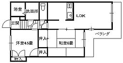 CASTLE菊衛 2LDKの間取図画像