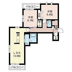 ル・シエル 2LDKの間取図画像