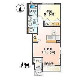 マナルベル 1LDKの間取図画像