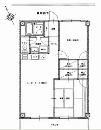 ファーストハイツ今福 2LDKの間取図画像