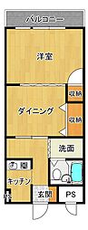 ダイアパレス足利 1LDKの間取図画像