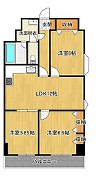 ズイコーアスピラントハイツ足利 3LDKの間取図画像